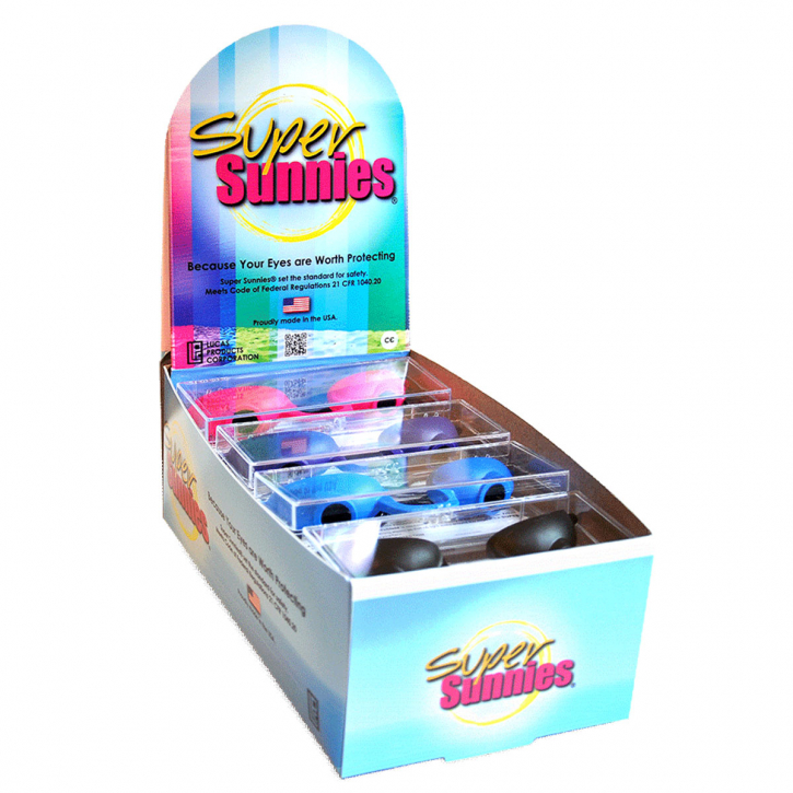Schutzbrillen Super Sunnys, Farbe Neon (bunt) 12er Set